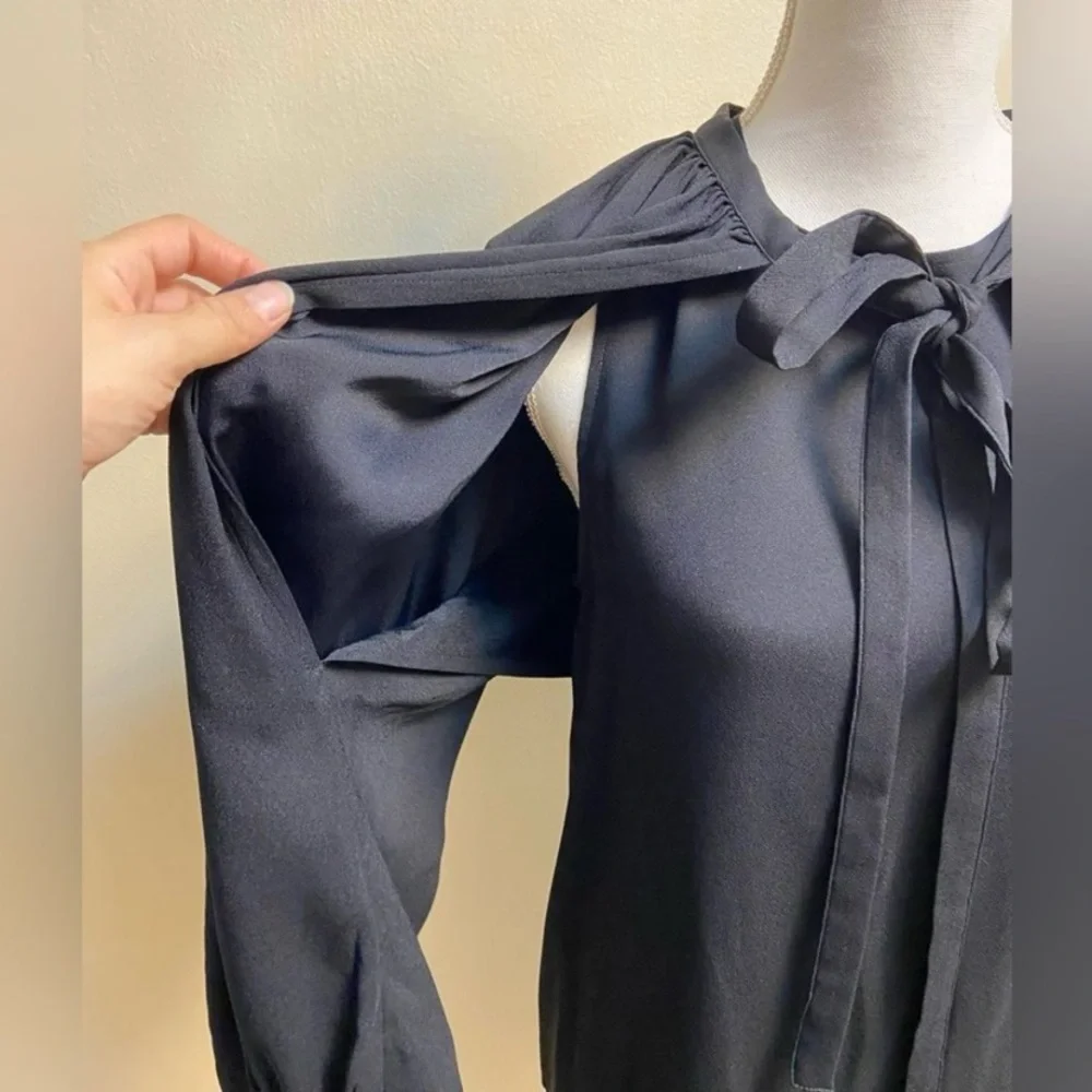 COS Elegant Black Long Sleeve mini Dress Sz 4 NWT - Picture 7 of 12